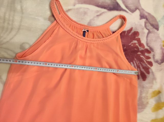 Vestido de verano. Color coral. Talla 46