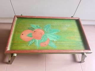 Antigua Bandeja/Mesita para Cama, Madera, Plegable