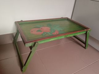 Antigua Bandeja/Mesita para Cama, Madera, Plegable