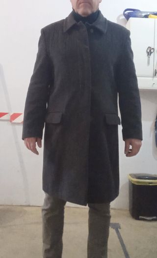 Abrigo de PAÑO Hombre GRIS CLARO T-L de ZARA.