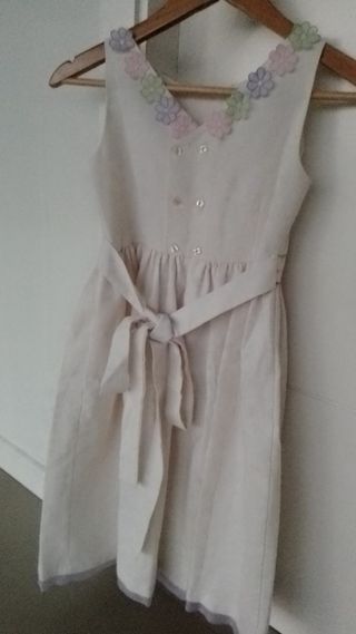 Vestido niña blanco + Chaqueta lila a juego