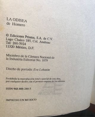 La odisea. Homero