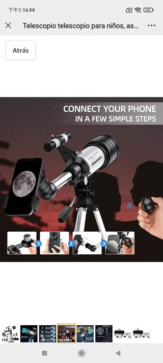 Telescopio telescopio para niños, astronomía, tele