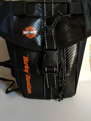 Marsupio Da Gamba Moto Espandibile - Borsa Cosciale Con Strisce Riflettenti E Cinture Regolabili | Nero