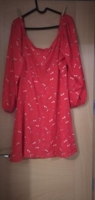 vestido rojo pajaritos 