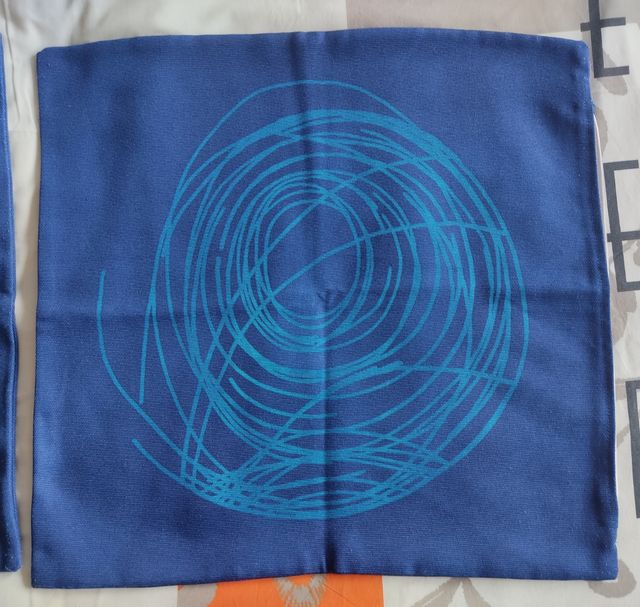 2 fundas de cojin azules 