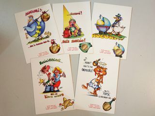 Set 5 Biglietti di auguri profumati vintage