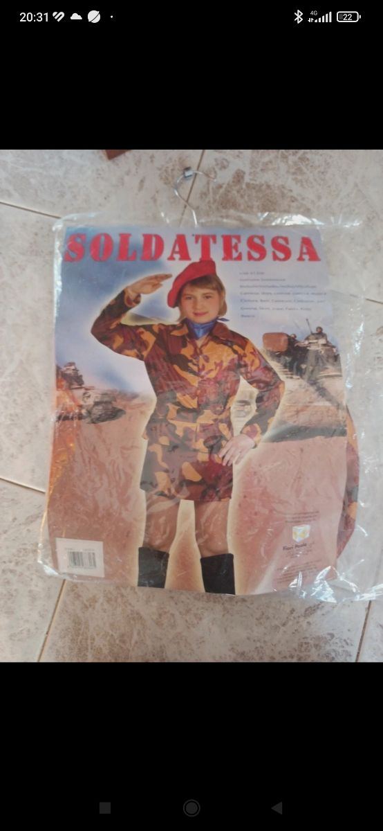 costume carnevale Soldatessa 7/9 anni