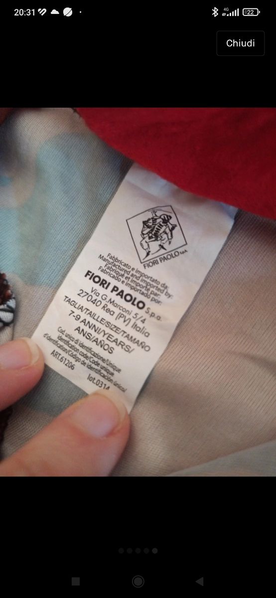 costume carnevale Soldatessa 7/9 anni