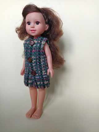 Vestido, chaleco para muñeca