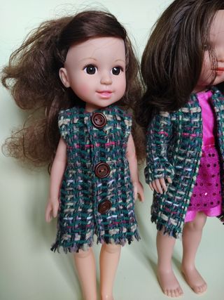 Vestido, chaleco para muñeca