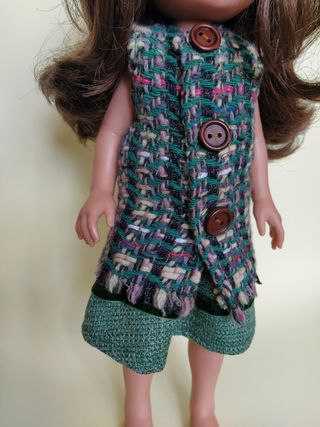 Vestido, chaleco para muñeca