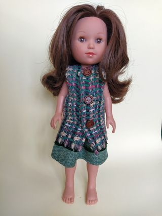 Vestido, chaleco para muñeca
