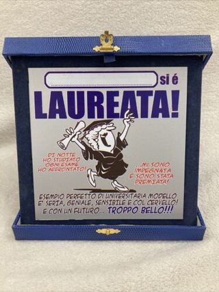 TARGA LAUREATA IDEA REGALO LAUREA NOMINATION ETICH