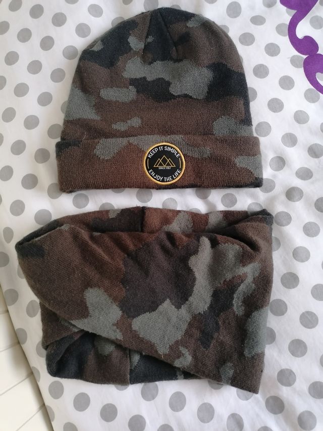 Gorro y braga de cuello camuflaje