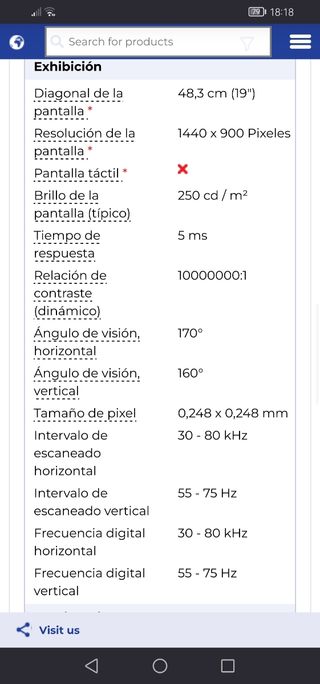 Monitor Asus 19 pulgadas led