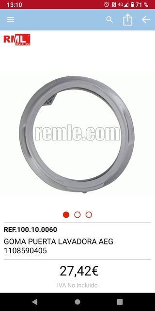 Goma escotilla lavadora AEG