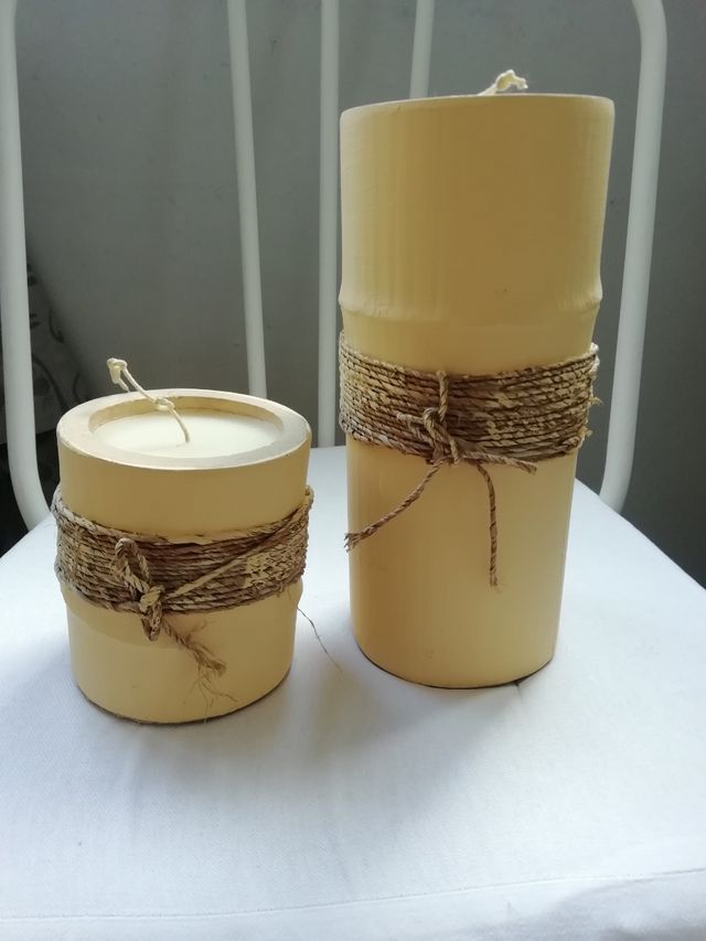 Velas de caña- Bambu y cuerda