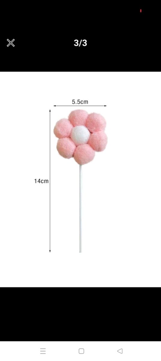 5 flores. Adorno tarta