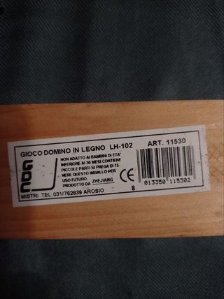 Gioco Domino vintage anni '80 con scatola in legno
