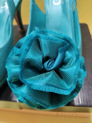 zapato fiesta verde turquesa Talla 36