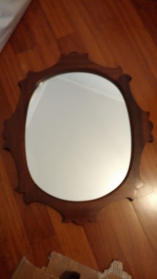 SPECCHIO OVALE CORNICE DI LEGNO