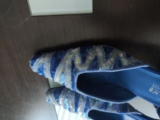 Sandalia lentejuelas azul