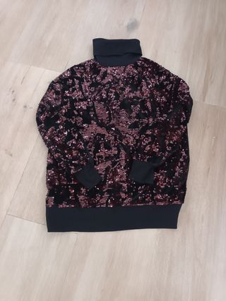 Nuevo! Jersey terciopelo y lentejuelas T.S Zara