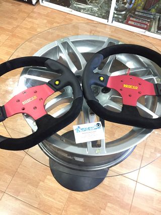 🔴Sparco Volante Deportivo Piel Vuelta/Cuero 330mm