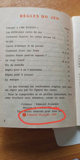 GIOCO DI CARTE STORICO "MILLE BORNES"
