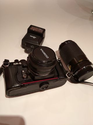 CAMARA FOTOS RICOH KR-5+FLASH+OBJETIVO+FUNDA