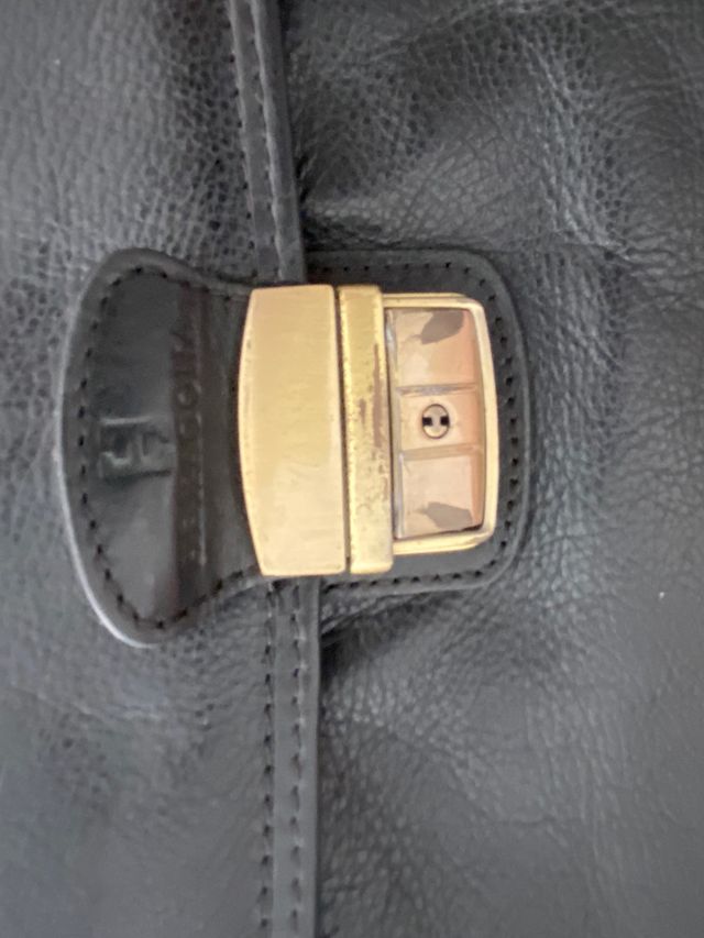 Maletin de piel negro Hexagona