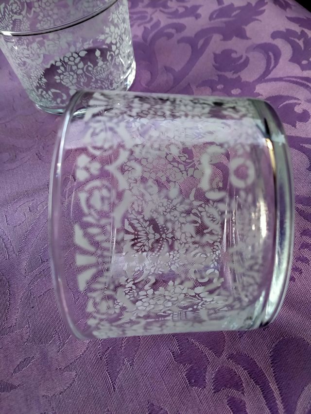 servizio ciotole vetro decorato