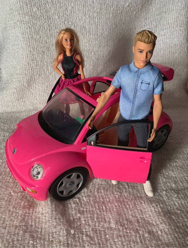 BARBIE, KEN y hermana con COCHE, MOTO Y BICICLETA