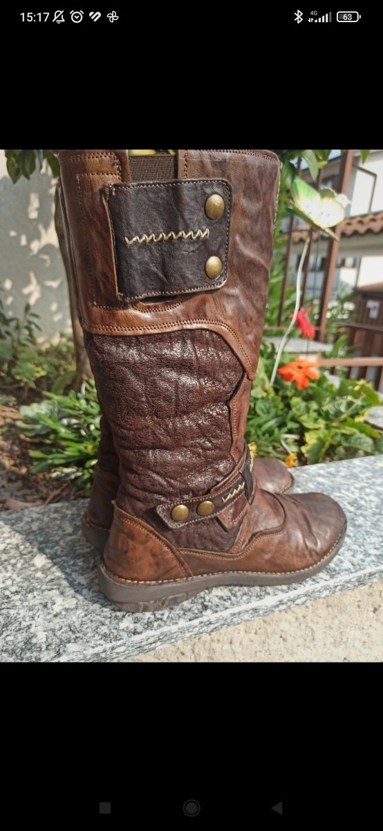 stivali marroni 37 vera pelle