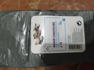 Zapatero apilable, varios paquetes, negro y gris