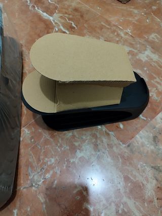 Zapatero apilable, varios paquetes, negro y gris