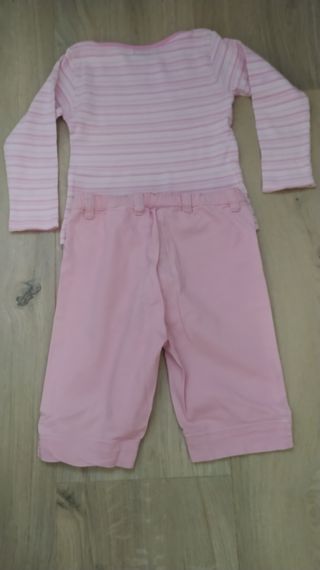 camiseta más pantalón niña rosa
