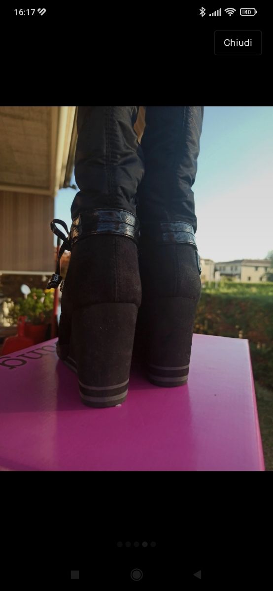 stivali neri con zeppa 38 Coveri