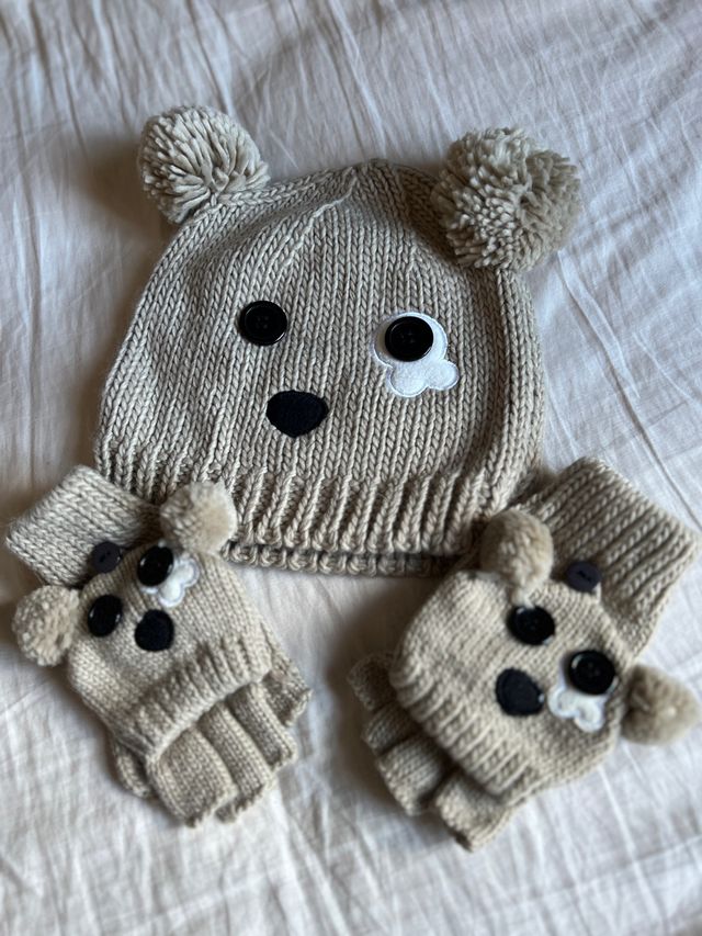 Pack adulto gorro y guantes mitones Osito Adulto