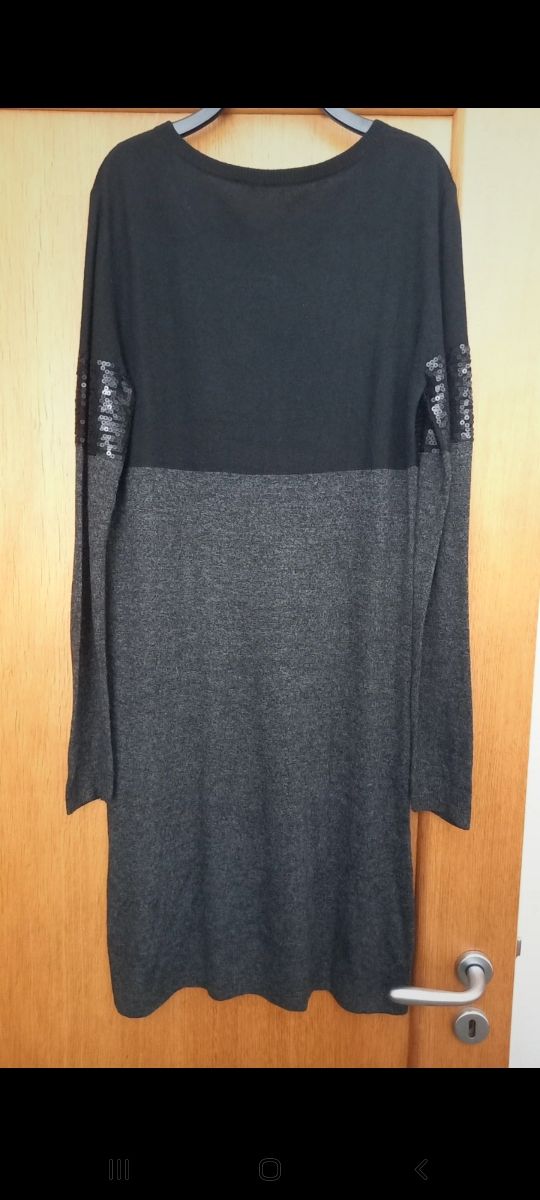 Abito grigio con strass