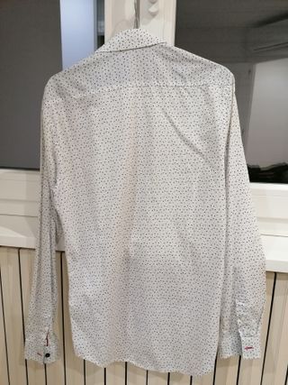 Camicia Zara Man Slim Fit Tg M Bianco con fantasia
