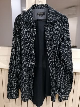 Camicia Zara Man Slim Fit Tg M con fantasia - Blu