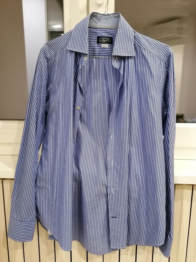 Camicia Piattelli Tg 38/15 a righe Blu / Bianco