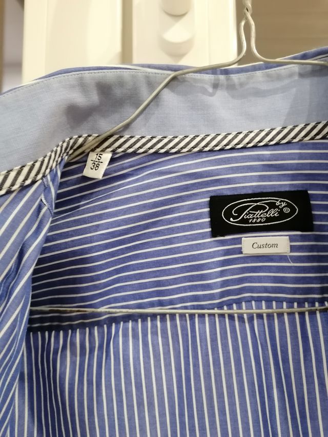 Camicia Piattelli Tg 38/15 a righe Blu / Bianco