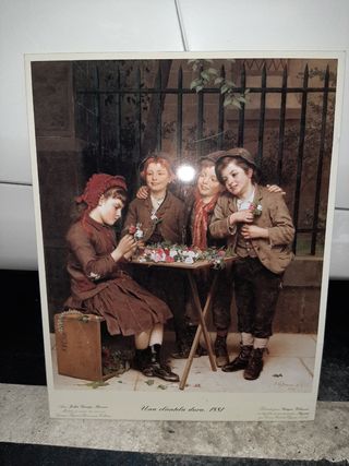 JOHN GEORGE BROWN.Placa metálica.41 x 55 cm