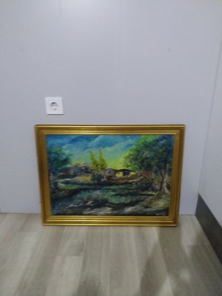 Cuadro 67x47 pintura vintage Marco 56x75