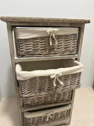 Mueble cajonero mimbre 