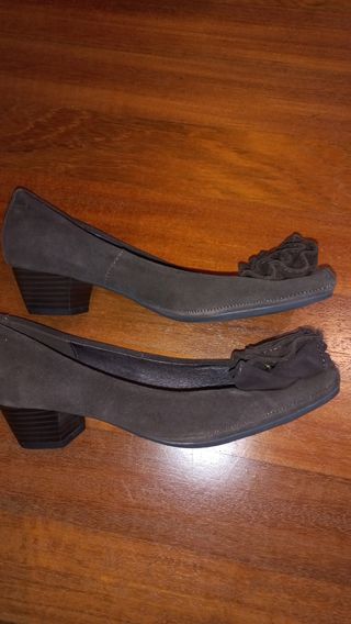 Zapatos piel marrón chocolate 37