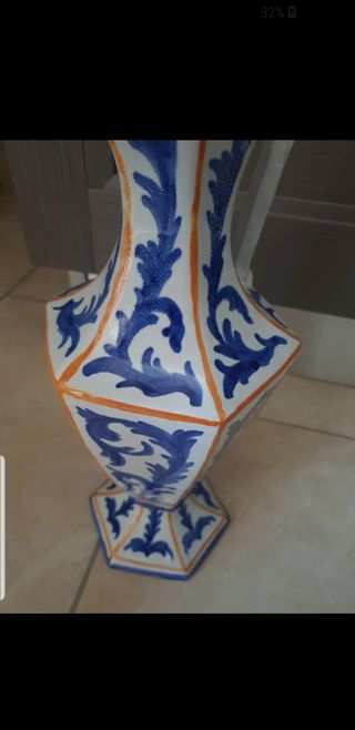 vaso vintage ceramica dipinta a mano 40 cm